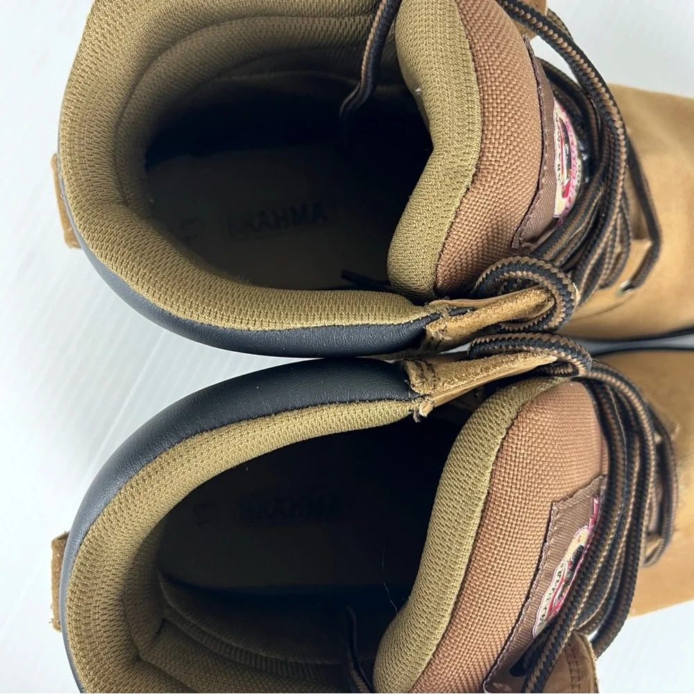 Brahma Brown Leather Steel Toe Lace Up Work Boots Shoes